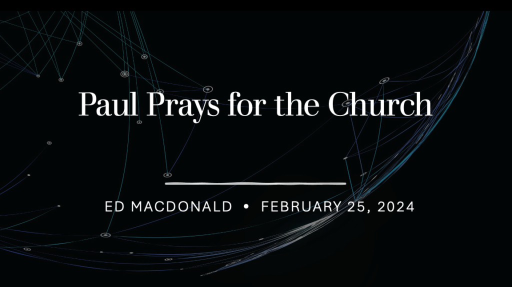 “Paul Prays for the Church”  Ephesians 3:14-21